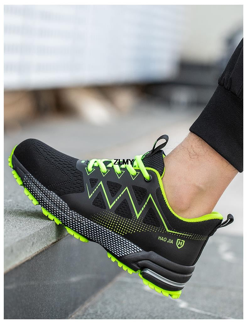 Anti-smash Safety Shoes Men Steel Toe Sneakers Puncture Proof Breathable Work Boots Man Fashion Construction Protective Footwear