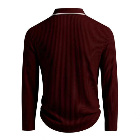 Spring And Autumn New Men's Striped Long Sleeve Polo Shirt Slim Fit Collar Multi Color Business And Leisure Versatile Men's Top