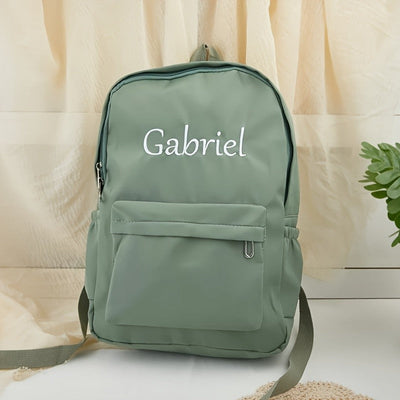 Customized Name Personalized Nylon Backpack Lightweight Practical Bag, Ideal Gift for School Season Daily Use Outdoor Activities