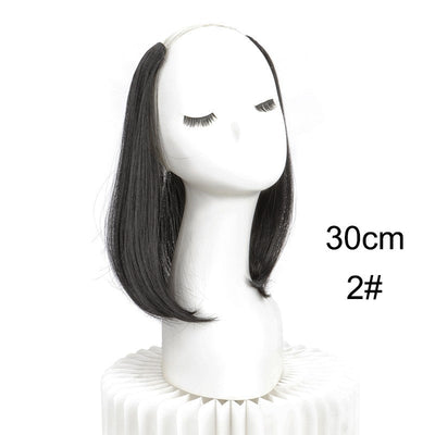 20/30cm Synthetic Short Straight Internal Buckle V-shaped Half Head 4Clips Hair Extension Invisible  Hairpiece for Women 2026