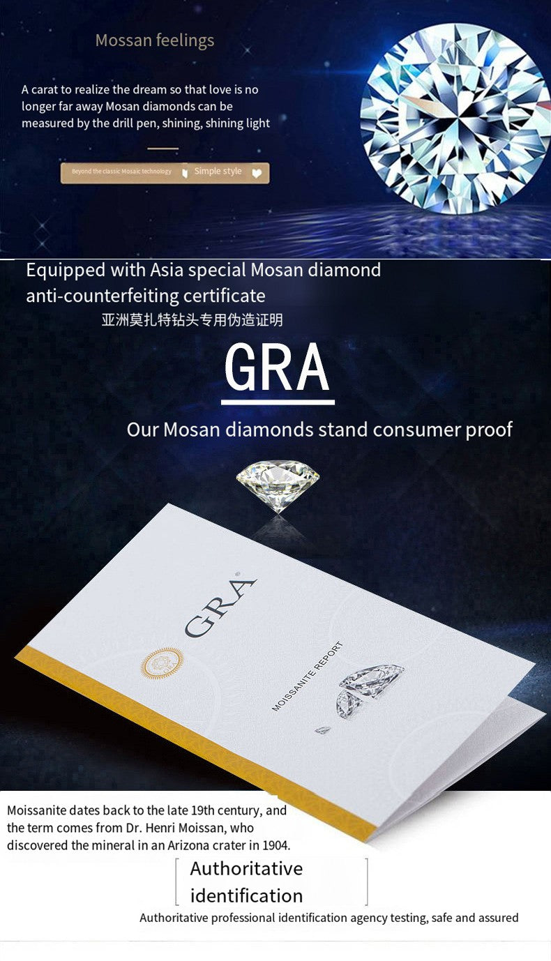 TEN CARATS s925 Sterling Silver VVS1 Moissanite Classic Crown Necklace for Women  Gift GRA Certified Jewelry free delivery
