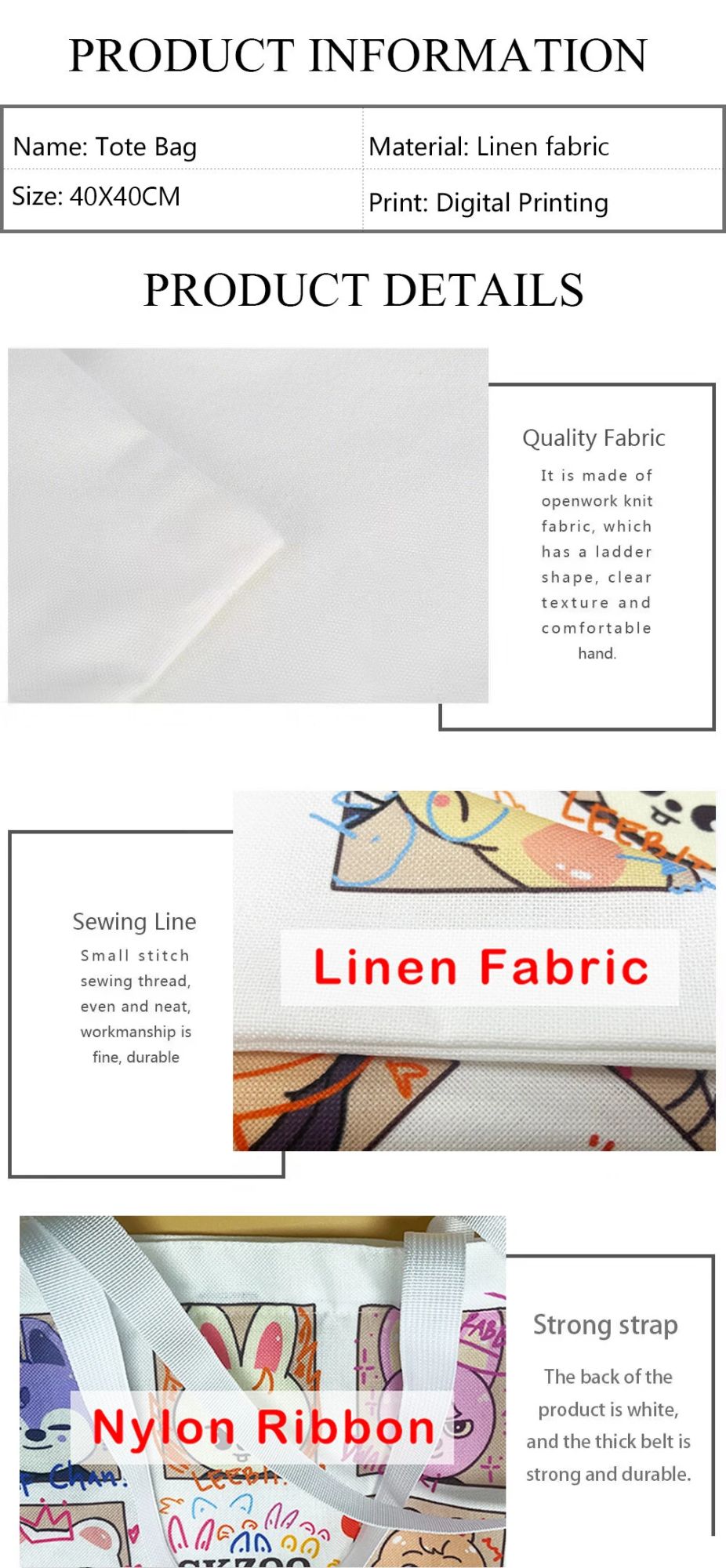 1pc Abstract Cat Tote Bag Cute Quirky Small Animal Shoulder Bag Printed Linen Eco Handbag Shopping Office Reusable Casual Bags
