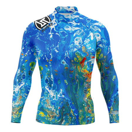 New Men's Surfing Shirt Gold Coast Lycra Rashguard RIGHTTRACK Long Sleeve Surf Sportswear Beach UV Swimwear UPF50+ Clothes