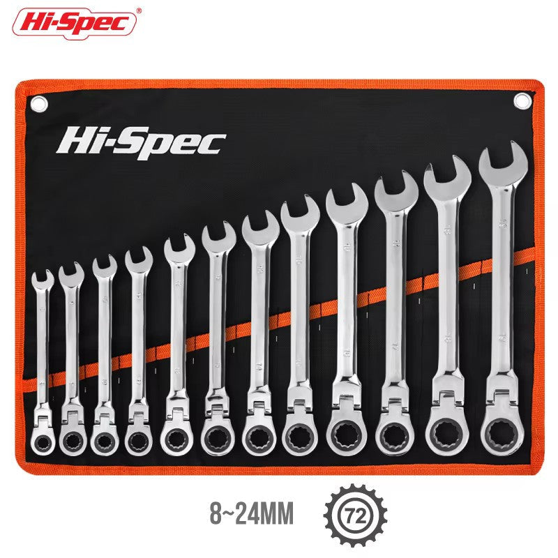 Hi-Spec Adjustable Torque Ratchet Socket Wrench Set Universal Wrench For Bicycle And Motorcycle Repairs Mechanical Tools Kit