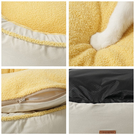 Dog Bed for Small Medium Dogs-Washable Furry Dog Beds, Winter Fleece Pet Beds with Removable Zipper Cover