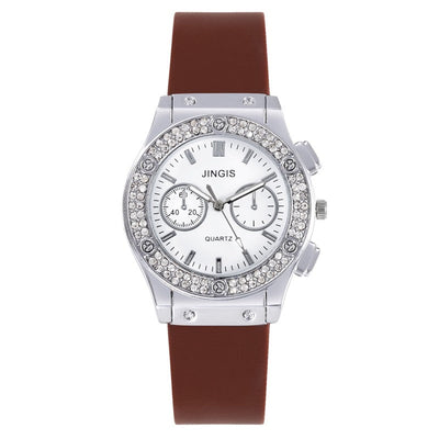 New Women Watches Fashion Silicone Quartz Watch All-Match Men's and Women's Same Diamond Watch Neutral Watch Alloy Student Watch