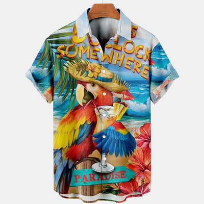 Hawaiian Shirts For Men Fashion Comfortable Unisex Short Sleeve Tops Beach Travel Surf Casual Shirts Oversized Men's Shirts