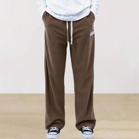 Mens Corduroy Joggers Pants Casual Cargo Pants Drawstring Elastic Waist Baggy Tapered Sweatpants with Pockets Outdoor Sweatpants