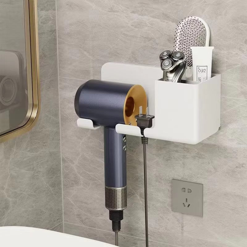 1 Pcs Wall Mounted Hair Dryer Storage Holder Does Not Require Punching Multifunctional Bathroom Hair Dryer Holder Accessories