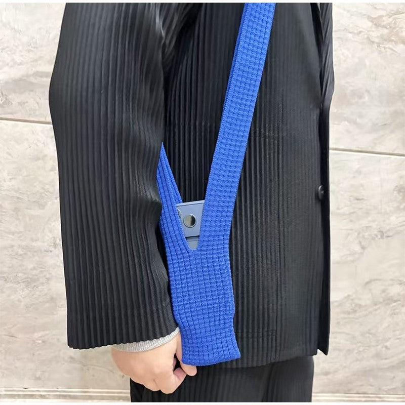 Knitted Phone Bag Scarf Style Unisex Crossbody Shoulder Phone Pouch Colorful Portable Slim Pocket Casual Phone Storage Accessory
