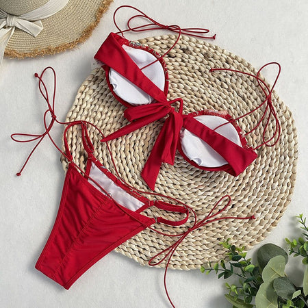 DEBAIOR 2025 Women Bikini Set Floral Embroidery Lingerie Set Women Sheer 2-Piece Boho Bra + Panty Underwear Set Intimates