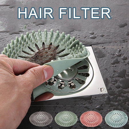 Silicone Drain Hair Catcher with Suction Cup Shower Bathtub Drain Strainer Hair Filter Drain Sink Strainer Bathroom Accessories