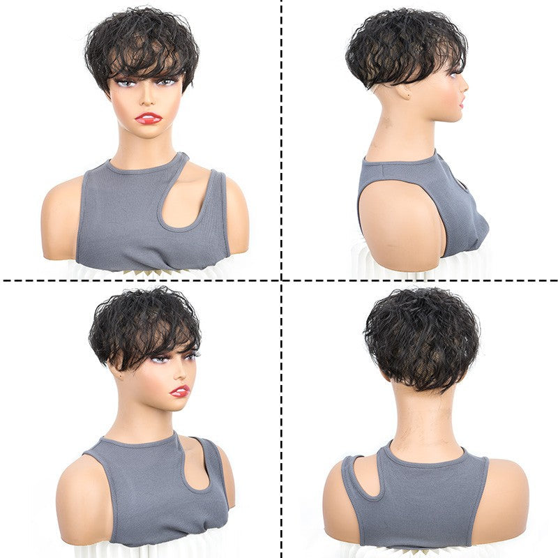 Synthetic 6Inch Clip In Hair Extension Short Curly Toupee Breathable Light Weight Hairpiece Increase Hair Volume