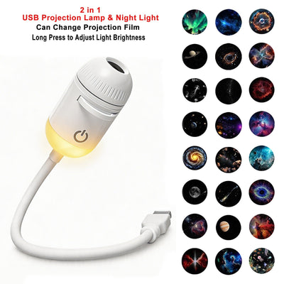 USB Car Atmosphere Projector Light Car Interior Ambient Light LED Starry Star Light Party Decor Romantic Saturn Galaxy Light