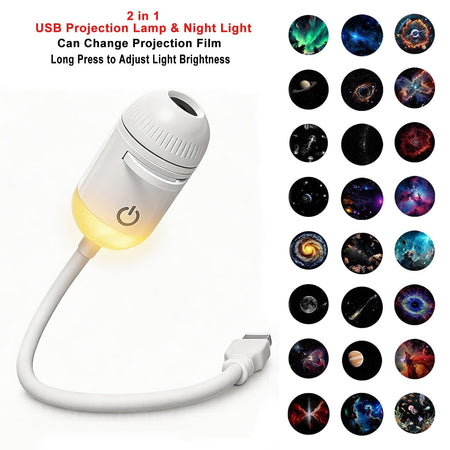 USB Car Atmosphere Projector Light Car Interior Ambient Light LED Starry Star Light Party Decor Romantic Saturn Galaxy Light