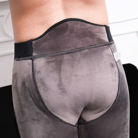 '-30° Winter Thicken Keep Warm Long Wool Sheepskin Pants One Piece of Fur Men's and Women's High Waist Wool Liner Pants