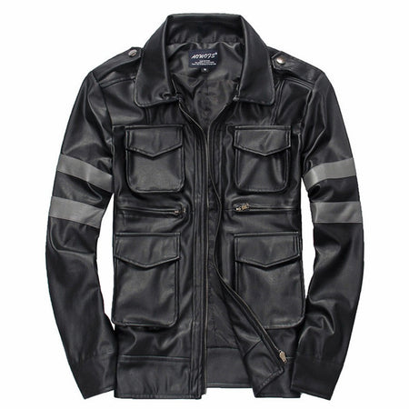 Leon Kennedy Cosplay Costume Jacktet Pu Coat Outfits Boys Men Adult Street Casual Clothing Halloween Carnival Disguise Suit