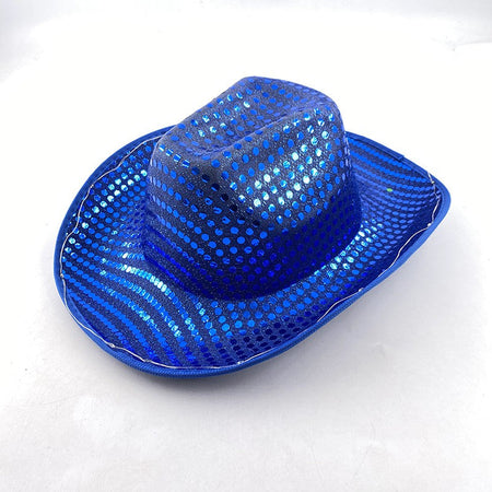 Wireless LED Western Cowboy Hat Light Up Cowboy Hat Disco Bride Pink Cowgirl Hat Concert NightClub Wedding Costumes Accessories