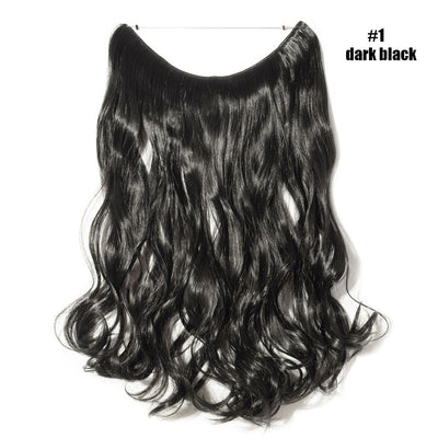BENEHAIR Synthetic Invisible Wire No Clips In Hair Extensions Secret Fish Line Hairpieces Hair Extensions Fake Hair For Women
