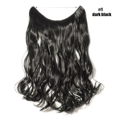BENEHAIR Synthetic Invisible Wire No Clips In Hair Extensions Secret Fish Line Hairpieces Hair Extensions Fake Hair For Women