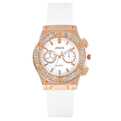 New Women Watches Fashion Silicone Quartz Watch All-Match Men's and Women's Same Diamond Watch Neutral Watch Alloy Student Watch