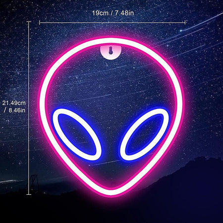 USB/Battery LED Neon Lights Sign for Wall Art Decor Heart Gaming Bar Bedroom Decoration Hanging Neon Sign Party Alien Night Lamp