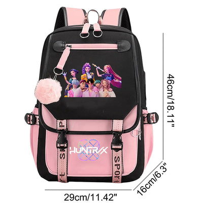 School Backpack for Students KPop Movie Daily Bagpack 2025 Hot Movie Print Backpacks for Girl Boy Laptop Usb Port Bag for Kids