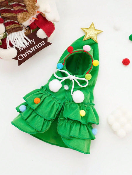 Christmas Pet Costume, Autumn And Winter Dog Cape, Christmas Tree Design Pet Cloak Shawl, Dog Transformation Outfit