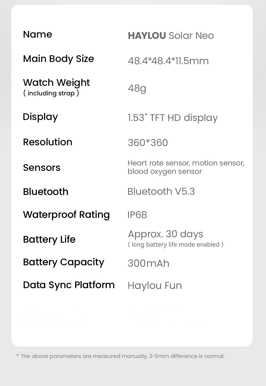 HAYLOU Solar Neo Smart Watch 1.53'' HD Display 24H Health Monitoring Bluetooth Call Smartwatch Men Women Smart Sport Watchs