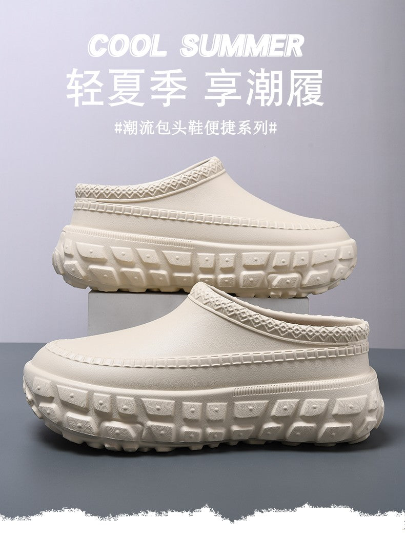 2025 New Men's Waterproof Non-slip Chef Shoes Lightweight Non-slip Wear-resistant Braid Toe Sandals Nurse Shoes