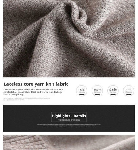 Autumn Winter Women's Mid-Length Knitted Pleated Skirt High Waist A-Line Long Skirt Loose Fuzzy Wool Skirt Double ket