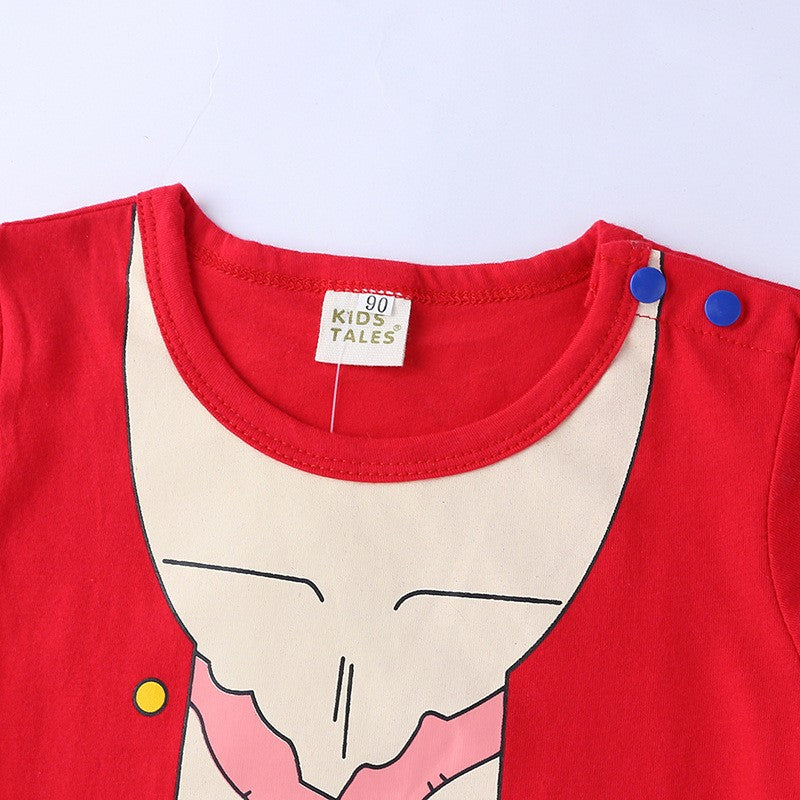 0-2 Years Old Children's Cartoon One-piece Baby Role Play Short-sleeved Romper Kids Cotton Clothes Baby Girl and Boy Clothes