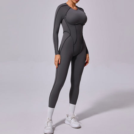 One-piece Yoga Jumpsuit Women Long Sleeved Set Quick Drying Yoga suit Gym Training Suit  Sportswear Bodysuits Women Fitness Set