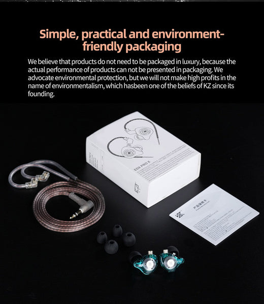 KZ EDX PRO X Metal Earphones Dynamic HiFi Deep Bass Sound Earbud Sport Music Noise Cancelling Headset