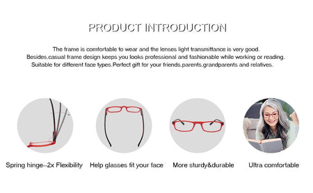 Women Men Reading Glasses Classic Small Rectangle Frame Spring Hinge Ulrta Comtable Wear Readers Eyeglass with Diopters