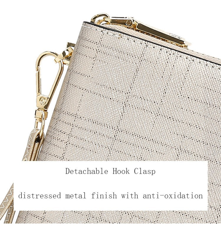 FOXER Split Leather Lady's Wallet Bifold Long Clutch Bag with Wristlet Fashion Card Holder Coin Purse Cellphone Money Bag