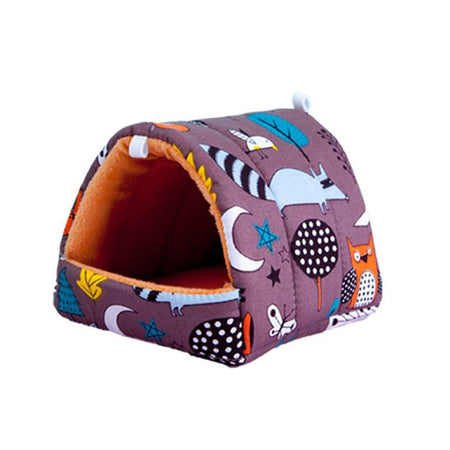Winter Cute Cartoon Rabbit Squirrel Mini Cage Guinea Pig Nest Small Animal Mice Rat Pet Sleeping Bed Hamster House Warm Soft Mat
