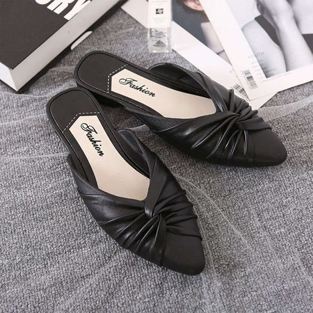 Women's Summer New PVC Fashion Pointy Solid Color Daily Casual Indoor And Outdoor Sandals Beach Flip-flops  Low Heel Sandals