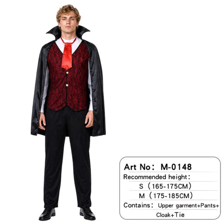 Adult Vampire Costume Men's Medieval Gothic Costume Set Suitable for Halloween Parties Movie Theme Cosplay Costume