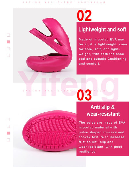 Certified Satihu Summer New Lightweight Anti Slip Hole Shoes  Clog For Women's Flat Bottom Sandals Nurse Outdoor Beach Jelly