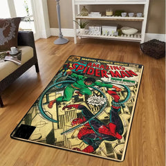 MINISO Vintage Comics Superhero Marvel Spiderman Carpet for Living Room Decor Bedroom Nonslip Mats Soft Floor Mat Welcome Rug