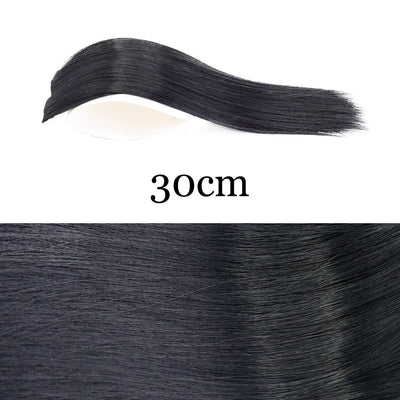 MERISI HAIR Synthetic Invisable Straight Hair Pads Clip In One Piece 2Clips Increase hair volume Hair Extensions Top Side Cover