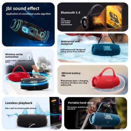 JBL CHARGE6 Hong Kong Version 80 New Refurbished Portable Speaker BT5.3 24H Playtime IP67 Powerbank Deep Bass for Outdoor Travel