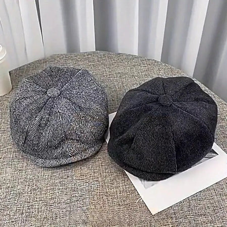 2025 New Classic Hat for Men Caps Vintage Retro Tweed Peaky Blinders Beret Hat Flat Peaked Cap Street Hats for Women Men