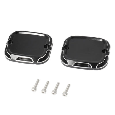 Motorcycle CNC Brake Reservoir Master Cylinder Cover F&R For Harley Touring Road King Street Electra Glide Ultra V-Rod Night Rod