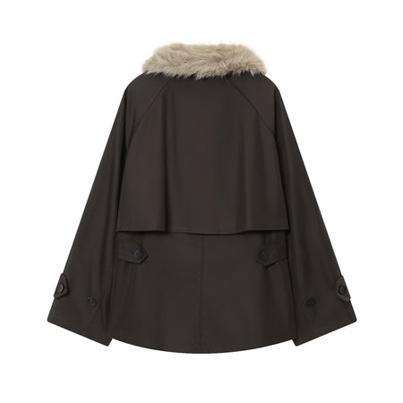 Women's Autumn and Winter Casual Straight Waterproof Parka Jacket with Fur Hem, Warm Zipper Long Sleeve Outwear