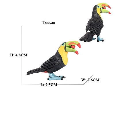Owl Flamingo Turkey Toucan Seahawk Model Animal Figurines Plastic Bird Toy Action Figure Jungle Adventures Kids Gifts Forest zoo