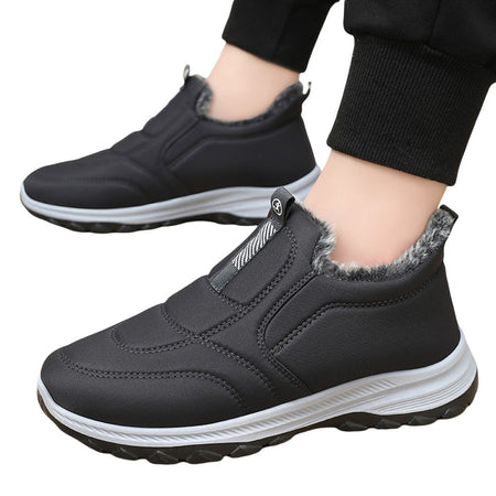 Warm Walking Shoes Lightweight Thermal Ankle Boots Non-slip Slip On Sneakers Winter Thick Fur Shoes for Travel Hiking