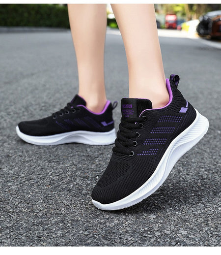 Litfun Women's Casual Sports Shoes Fashion Female Soft Bottom Sneakers Breathable Mesh Running Shoes Leisure Light Flats Shoes