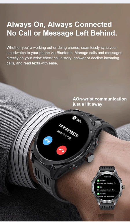 2025 New Military T-Rex 3 Ultra GPS Smart Watch 1000mAh Battery 10ATM Waterproof Compass Flashlight Sports trackr Smartwatch Men